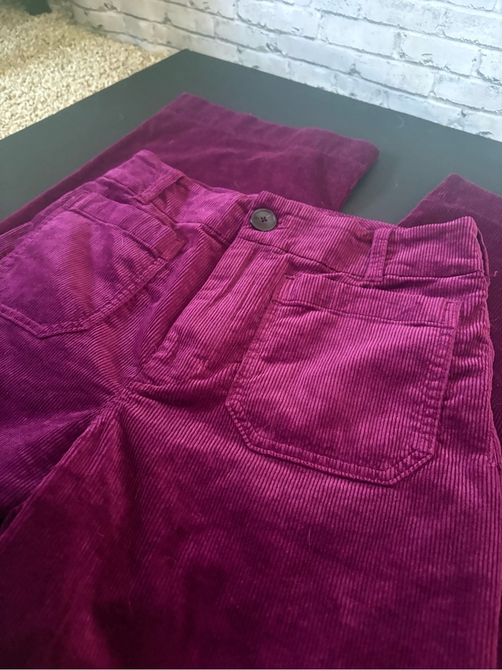 Maeve Anthropology The Colette Corduroy Berry Wide Leg Pants - Picture 3 of 9